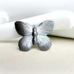 Platinum Butterfly, Hand Patina Pendant, Butterfly..
