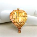 Gold Patina Air Balloon Pendant, Air Balloon..