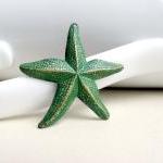 Green Brass Patina Starfish Charm Pendant