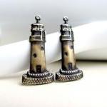 Brass Lighthouse Pendants, Black Patina