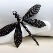 Black Patina Dragonfly Pendant